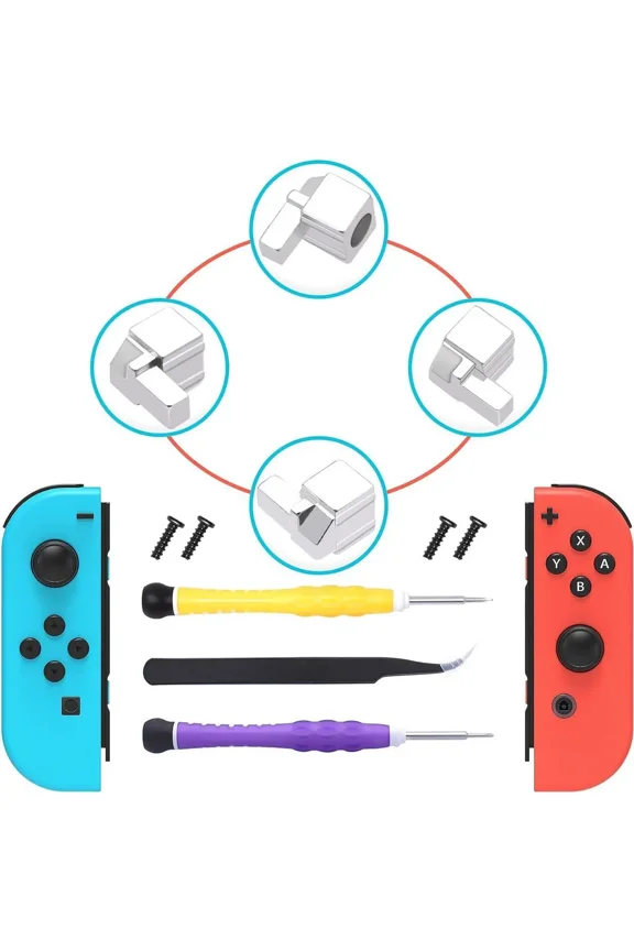 Replacement Latches Compatible with Switch/ Switch OLED JoyCon, Lock Buckles Repair Tool Kit Compatible with Switch JoyCons with Screwdrivers and Tweezer