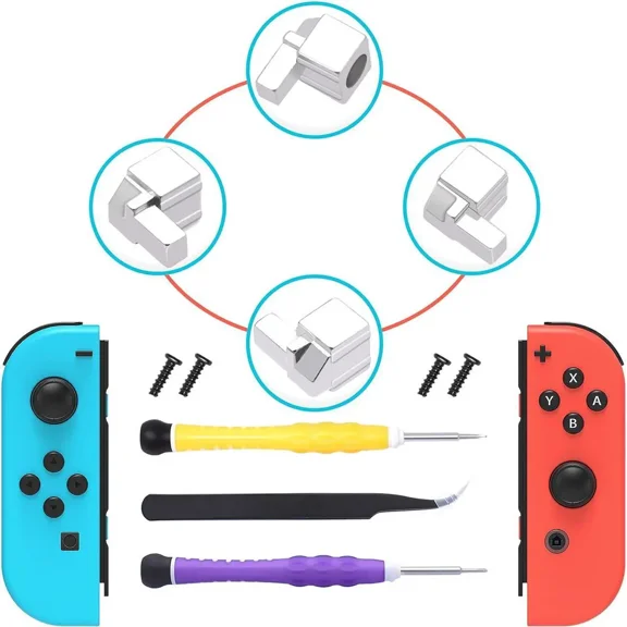 Replacement Latches Compatible with Switch/ Switch OLED JoyCon, Lock Buckles Repair Tool Kit Compatible with Switch JoyCons with Screwdrivers and Tweezer