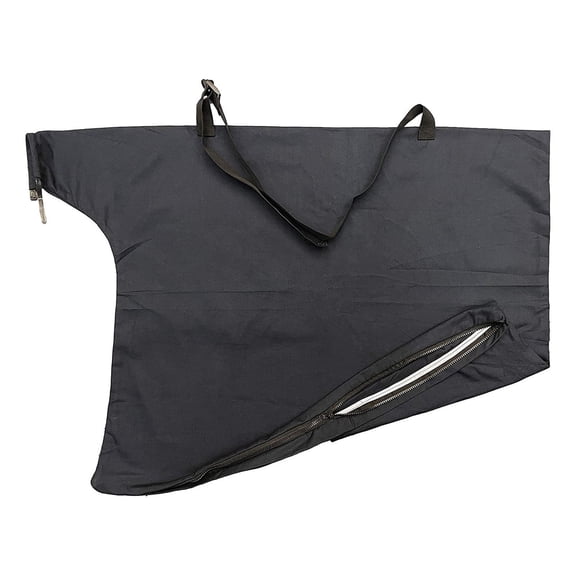 Replacement Leaf Blower Vacuum Bag with Zipper and Shoulder Strap, Black, High-Capacity Collection Bag for Efficient Yard Cleanup and Easy Debris Disposal