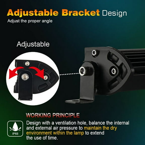 Replacement Led Light Bar Off-Road Driving Lights Spot Flood Work Light Beam Bar 12V / 24V Truck Suv Repair Tools Fangkenuo