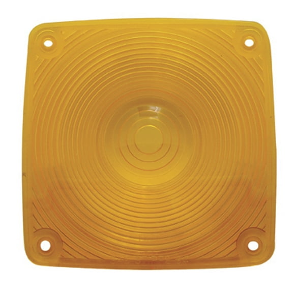 Replacement Lens 4.5" Square Amber 4 Screws Peterbilt Fits Fits Kenworth Freightliner