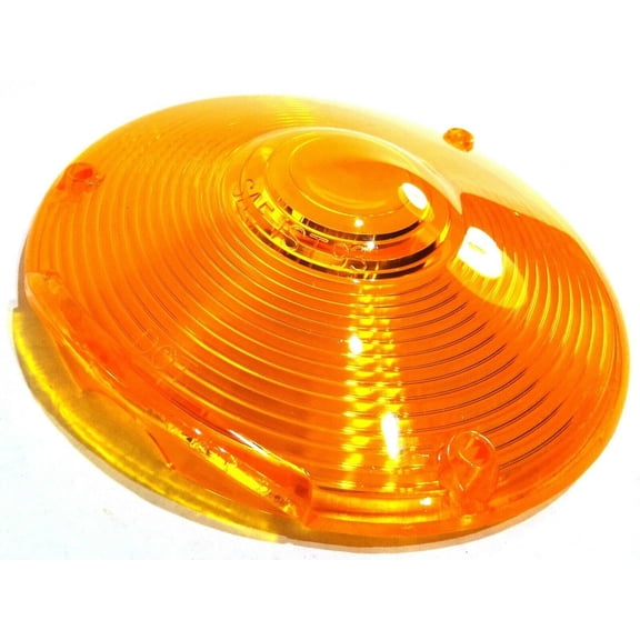 Replacement Lens 4" Round Amber Plastic 3 Screws Peterbilt Fits Kenworth Freightliner