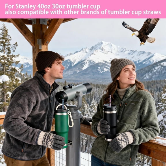 Replacement Leopard Thick Straws for Stanley|Owala|Simple Modern 40oz 30oz Tumbler-16 PCS | Reusable Plastic Cheetah Animal Drinking Straws for Stanley Adventure Quencher Travel Tumbler