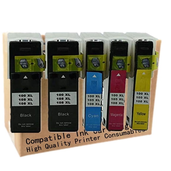 Replacement for Lexmark 100XL Ink Cartridge 100 105 108 XL 105XL 108XL 14N1068 14N1069 14N1070 14N1071 S301 302 305 S405 409 S505 S605 S308 S408 PRO205 209 705 707 709 805 901 Printer (1Set+1Bk)
