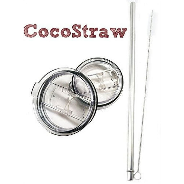 Replacement Lid 30 oz + Stainless Steel Straw CocoStraw Yeti Ozark RTIC  Polar Drifter Big Boss Sic Tumbler Rambler Cups 