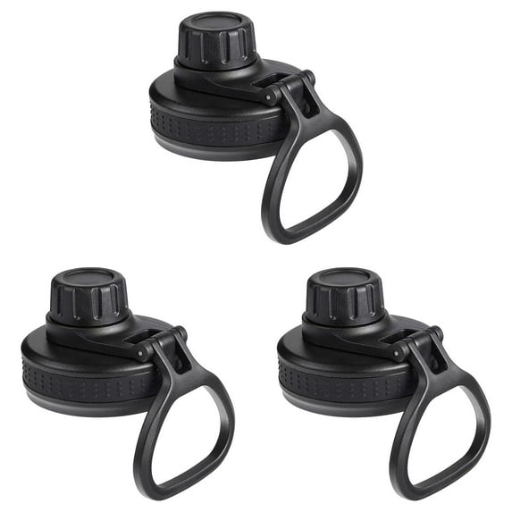 Replacement Lid Fits for Sports Water Bottles Wide Mouth, Spout Lid for Hydroflask 12 16 18 22 32 40 64oz Wide Mouth Water Bottles Black 3PCS