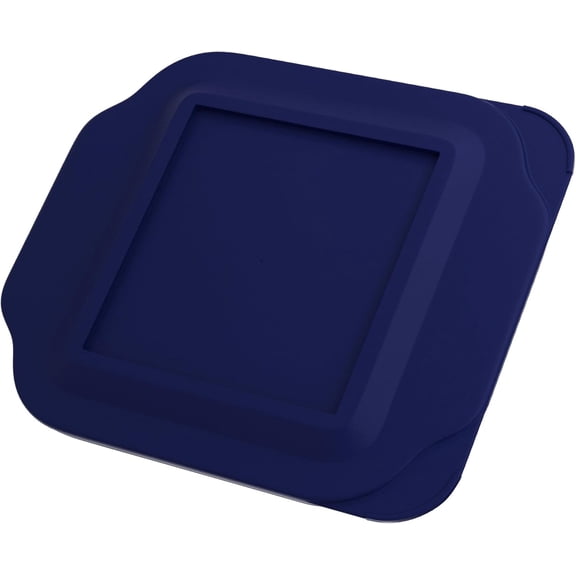 Replacement Lid fits Pyrex 2-Quart 8" x 8" Glass Baking Dish #222, Compatible with Lid #222-PC, Food Storage Container Cover with Flush Tab Handles (Navy)