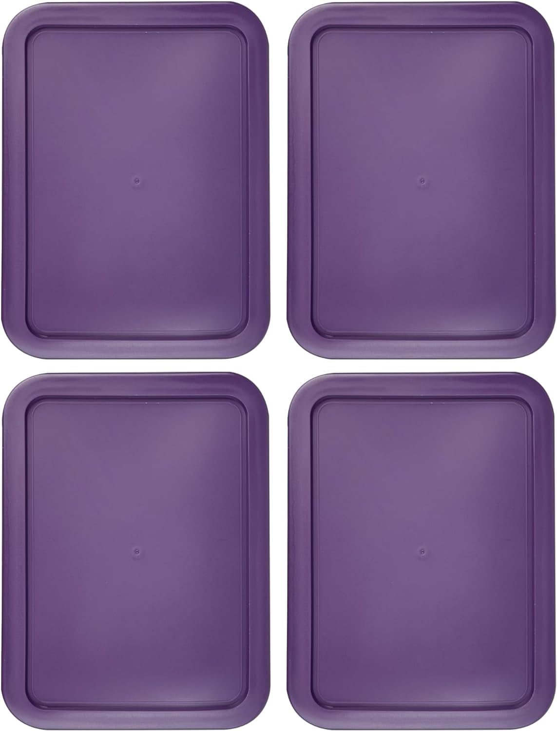 Replacement Lid for Pyrex Plastic Purple Cover 11 Cup (8" x 9.75") Bowl Rectangle 7212-PC (4-Pack)