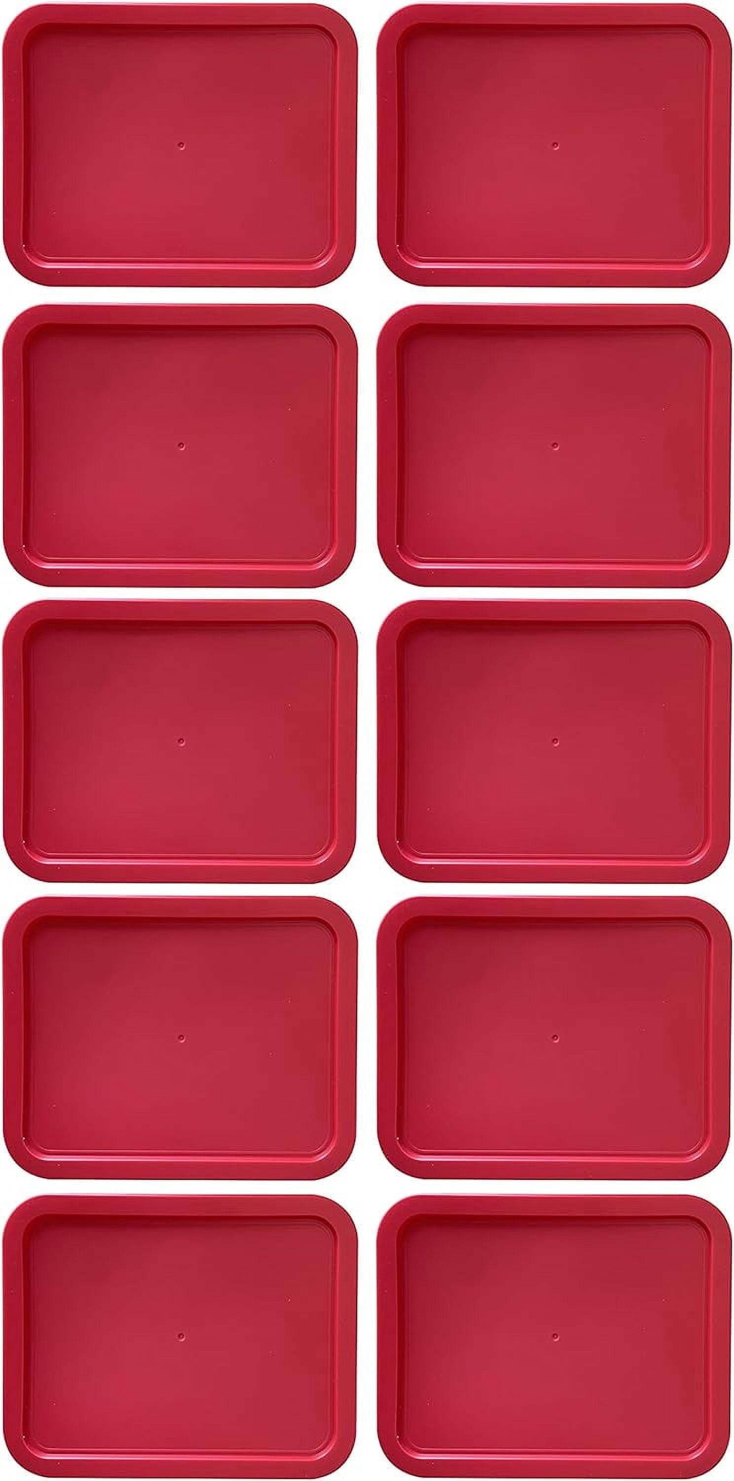 Replacement Lid for Pyrex Plastic Red Cover 11 Cup Bowl Dish Rectangle 7212-PC (10-Pack)