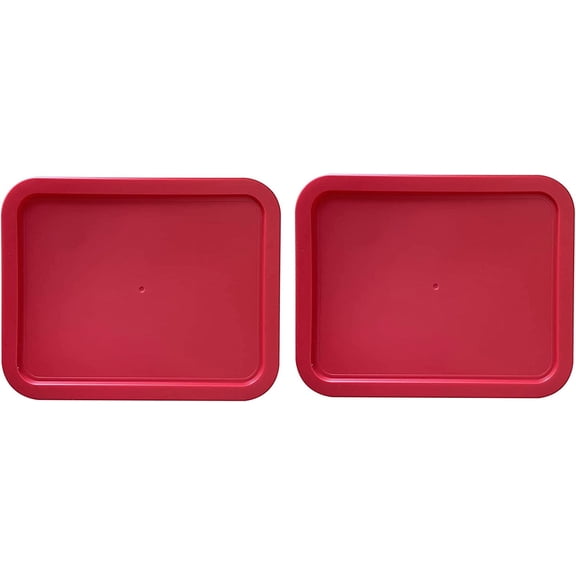 Replacement Lid for Pyrex Plastic Red Cover 3 Cup Bowl Dish Rectangle 7210-PC (2-Pack)