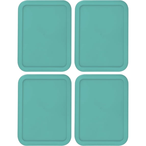 Replacement Lid for Pyrex Plastic Turqoise Cover 11 Cup (8" x 9.75") Bowl Rectangle 7212-PC (4-Pack)