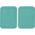 thumbnail image 1 of Replacement Lid for Pyrex Plastic Turqoise Cover 3 Cup (5.75" x 7.75") Bowl Rectangle 7210-PC (2-Pack), 1 of 2