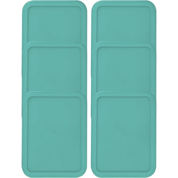 Replacement Lid for Pyrex Plastic Turqoise Cover 3 Cup (5.75" x 7.75") Bowl Rectangle 7210-PC (6-Pack)