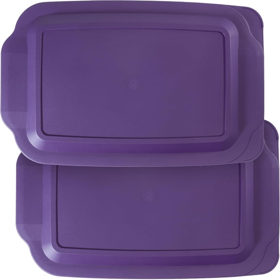 Replacement Lids fits Pyrex 9x13 233 Glass Casserole Baking Dish Container with Tab Handles, for 3-Quart Model 233-PC (2-Pack, Purple)