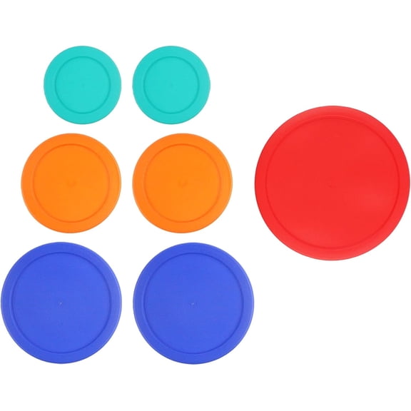 Replacement Lids for Pyrex (2) 7202-PC 1 Cup Green (2) 7200-PC 2 Cup Orange (2) 7201-PC 4 Cup Blue (1) 7402-PC 6/7 Cup Red