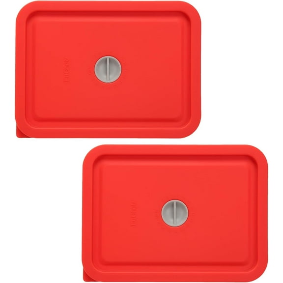 Replacement Lids for Pyrex 7210-PC 3 Cup Rectangle, Silicone Storage Cover Lid for Glass Bowl 2 Pack with Date Mark Red