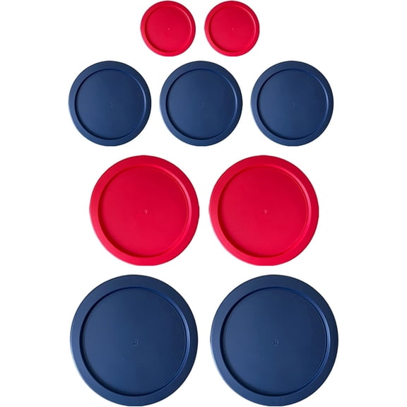 Replacement Lids for Pyrex Containers (2) 1-Cup (3) 2-Cup (2) 4-Cup (2) 7-Cup (Blue-Red)