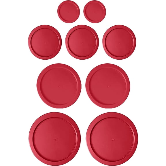 Replacement Lids for Pyrex Glass Foood Storage Containers Containers Round (2) 1-Cup (3) 2-Cup (2) 4-Cup (2) 7-Cup (Red)
