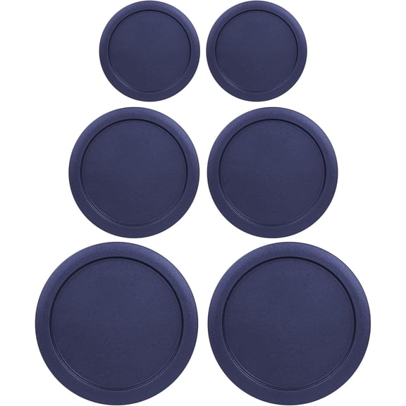 Replacement Lids for Pyrex Containers Round Glass Food Plastic (2) 2-Cup (2) 4-Cup (2) 7-Cup (Navy)