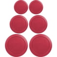 thumbnail image 1 of Replacement Lids for Pyrex Containers Round Glass Food Plastic (2) 2-Cup (2) 4-Cup (2) 7-Cup (Red), 1 of 6