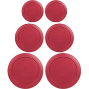 Replacement Lids for Pyrex Containers Round Glass Food Plastic 2 2-Cup 2 4-Cup 2 7-Cup Red