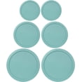 thumbnail image 1 of Replacement Lids for Pyrex Containers Round Glass Food Plastic (2) 2-Cup (2) 4-Cup (2) 7-Cup (Turqoise), 1 of 6