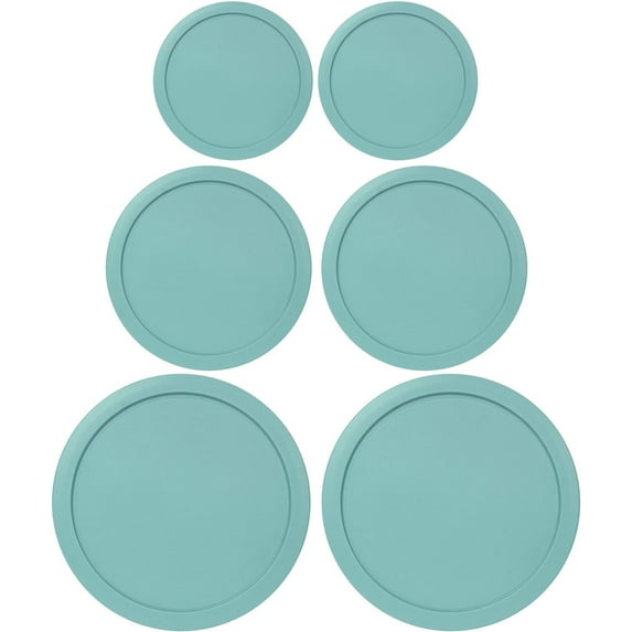 Replacement Lids for Pyrex Containers Round Glass Food Plastic (2) 2-Cup (2) 4-Cup (2) 7-Cup (Turqoise)
