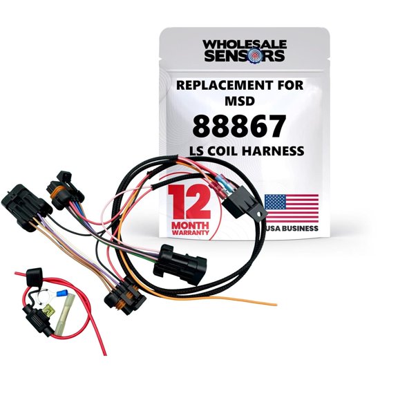 Replacement MSD 88867 LS Coil Power Upgrade Harness & Relay Kit, 12 Month Warranty & US Based Support