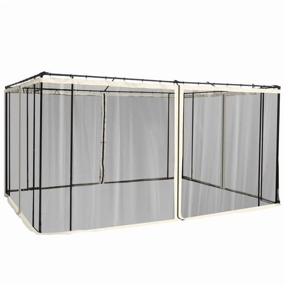 Replacement Mesh Sidewall Netting for 10' x 12' Gazebos and Canopy Tents with Zippers, (Sidewall Only) Cream