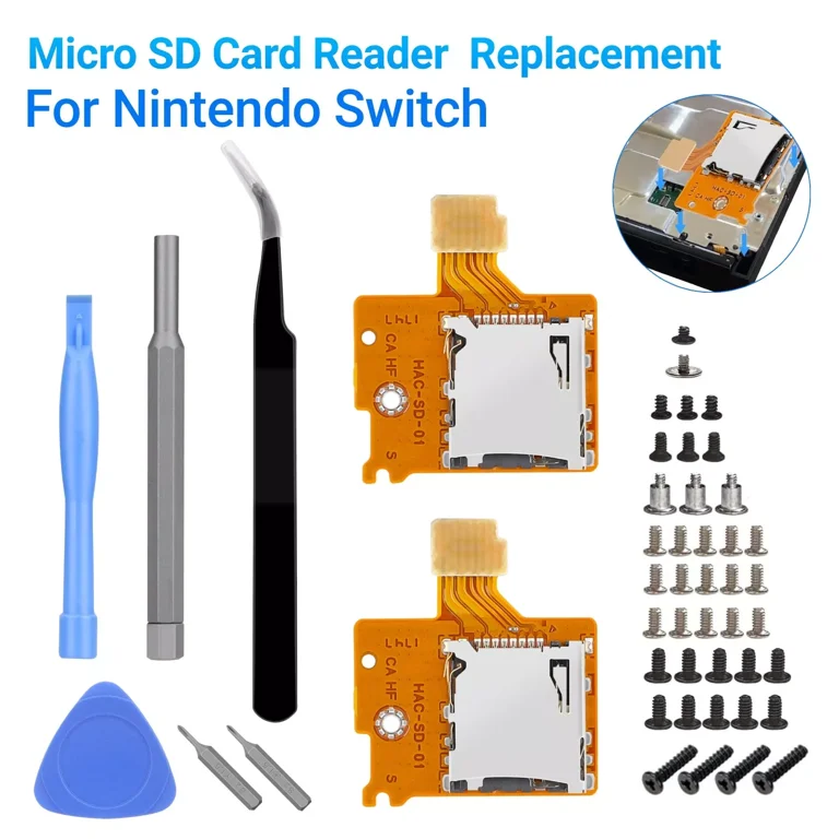 Replacement Micro SD TF Card Reader Board Tool Kit for Nintendo