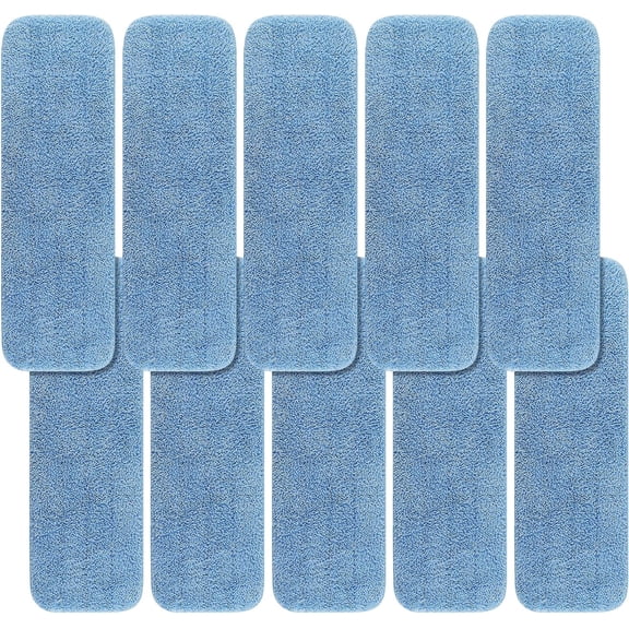 Replacement Microfiber Pad for Rubbermaid Commercial 18 Inch and 17 Inch Mop - 10 Pack Wet & Dry Commercial Reusable Mop Refills Fit for Any Microfiber Flat Mop System 18" and 17"
