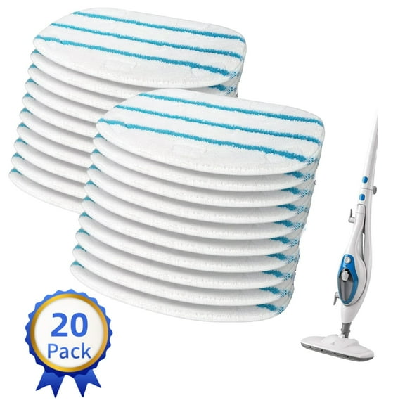 Replacement Microfiber Pads Compatible with PurSteam ThermaPro 211 10-in-1 Steam Mop Cleaner, 20 Pack