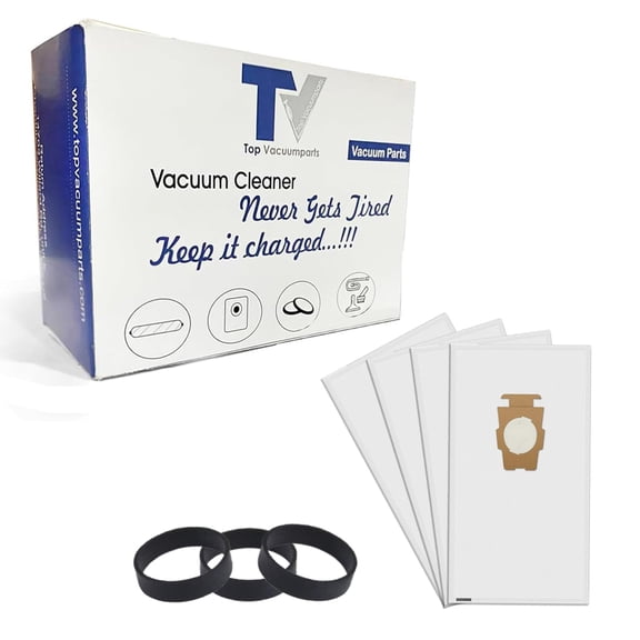 Replacement Micron Magic HEPA Filter Bags 4-Pack With Vacuum Belt 3-Pack Compatible for All Kirby Upright Vacuum Models Part #301291, 205811