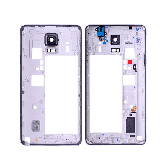 Replacement Mid-Frame Housing Compatible For Samsung Galaxy Note 4 (With Small Parts) (White)