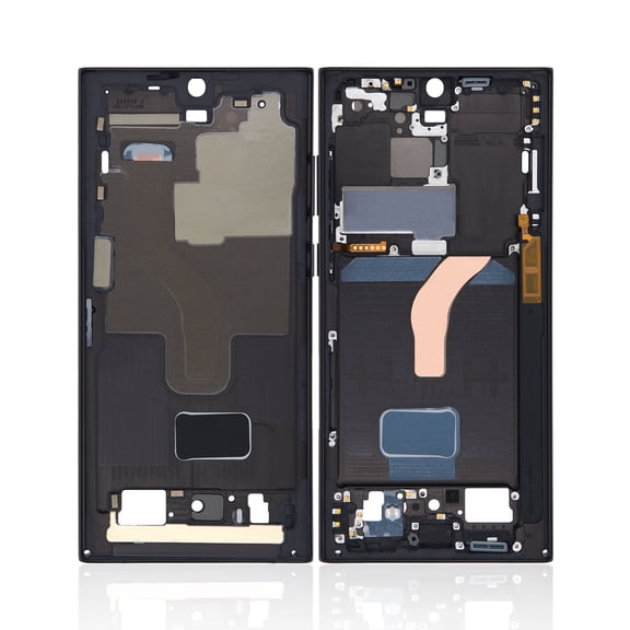Replacement Mid-Frame Housing Compatible For Samsung Galaxy S22 Ultra 5G (North American Version) (Phantom Black)