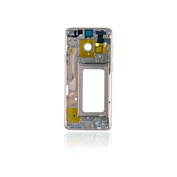 Replacement Mid-Frame Housing Compatible For Samsung Galaxy S9 Plus (With Small Parts) (Sunrise Gold Frame)