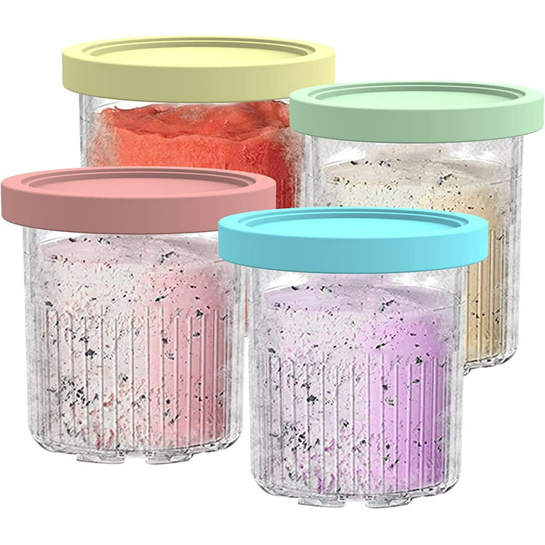 GOHOHOF Ice Cream Pint Containers for Ninja Creami Pints and Lids - 4 Pack  Extra Replacement Pints for Ninja Creami NC301, NC300, CN301CO, CN305A