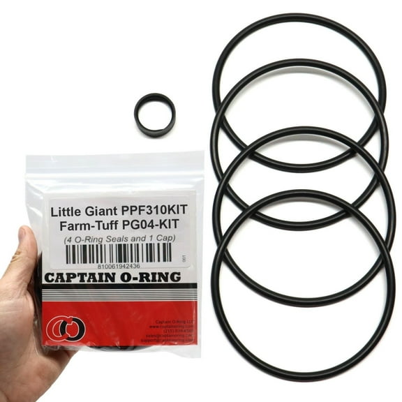 Replacement O-Ring Kit for Little Giant PPF3 PPF5 PPF7 Poultry Fountain 4 o-Rings, 1 Cap - PPF310KIT 466164