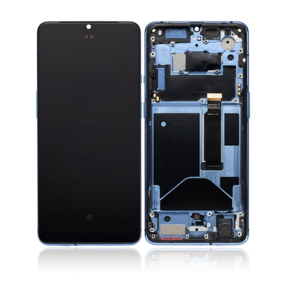 Replacement OLED Assembly With Frame Compatible For OnePlus 7T (Aftermarket Plus) (Glacier Blue)