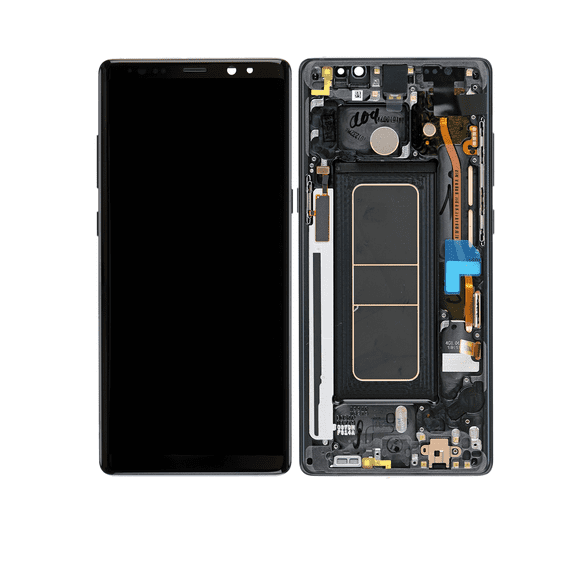 Replacement OLED Assembly With Frame Compatible For Samsung Galaxy Note 8 (Aftermarket Plus) (Midnight Black)