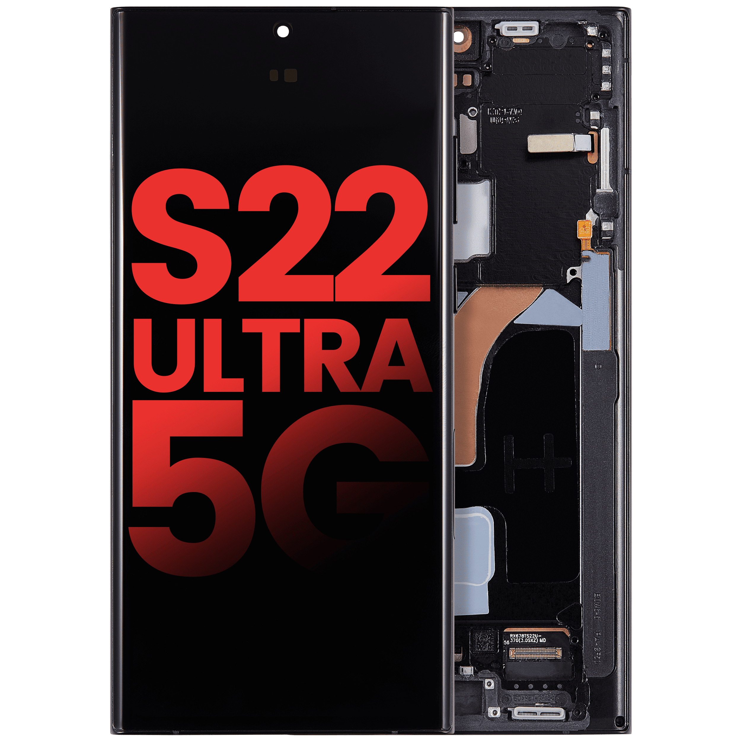 Replacement OLED Assembly With Frame Compatible For Samsung Galaxy S22 Ultra 5G (Aftermarket Plus) (Graphite)