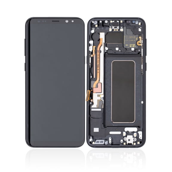 Replacement OLED Assembly With Frame Compatible For Samsung Galaxy S8 Plus (Aftermarket Plus) (Midnight Black)