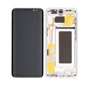 Replacement OLED Assembly With Frame Compatible For Samsung Galaxy S8 Service Pack Arctic Silver