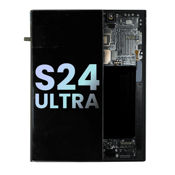 Replacement OLED Assembly With Frame Compatible With Samsung Galaxy S24 Ultra (Service Pack) (Titanium Black)