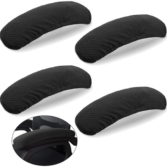 Replacement Office Chair Armrest Covers, GIXUSIL Stretchable Pads Washable Elastic Computer Arm Protectors Cushion Rest Sleeves for Home Office Rotating 12-20in(4 Pieces, Large)