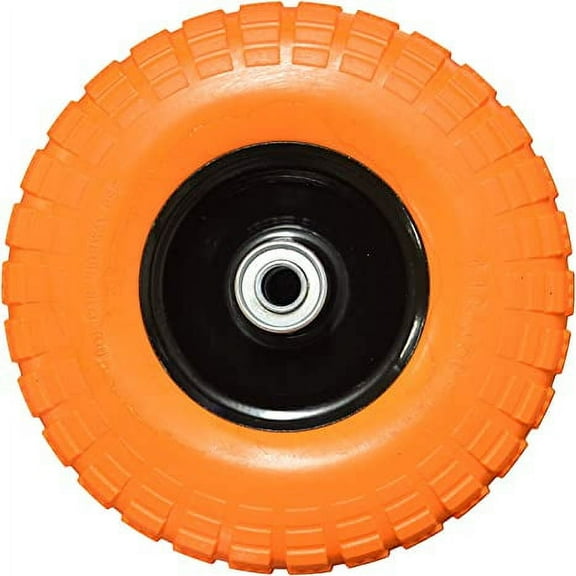 Replacement Orange Hand Dolly Wheel and Tire 4.10 / 3.50-4 (Flat Free Design)