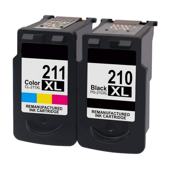 Replacement PG-210XL PG 210 XL CL-211XL CL 211 XL High Yield Ink Cartridge compatible for Canon PIXMA iP2700 MP230 MP240 MX320 MX350 Printer (Black and Tri-Color, 2 Pack)