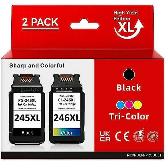 Replacement PG 245XL CL 246XL High Yield Ink Cartridge compatible for Canon Pixma MX492 TR4520 TS3120 MG2420 Printers