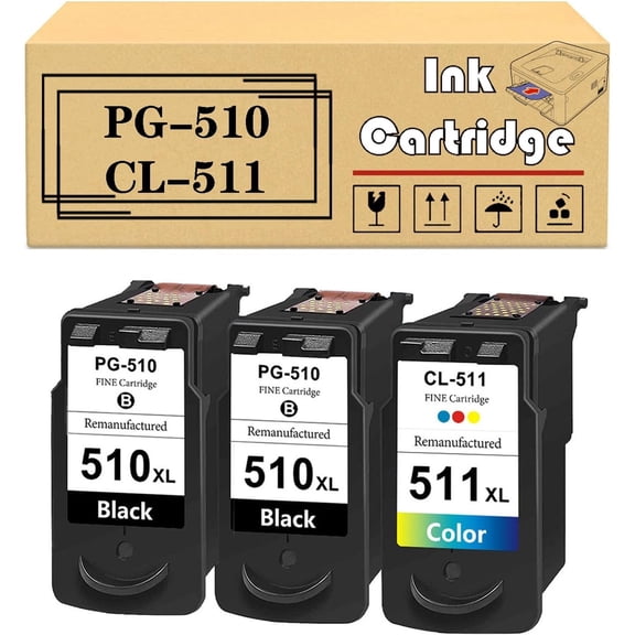 Replacement PG510 CL511 Ink Cartridges Compatible for Canon IP2700 IP2702 MP240 MP250 MP252 MP260 MP495 MX340 Printers