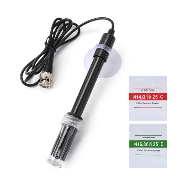 Replacement PH Meter Electrode Probe Controller BNC Connector Sensor with Buffer Powder 75cm